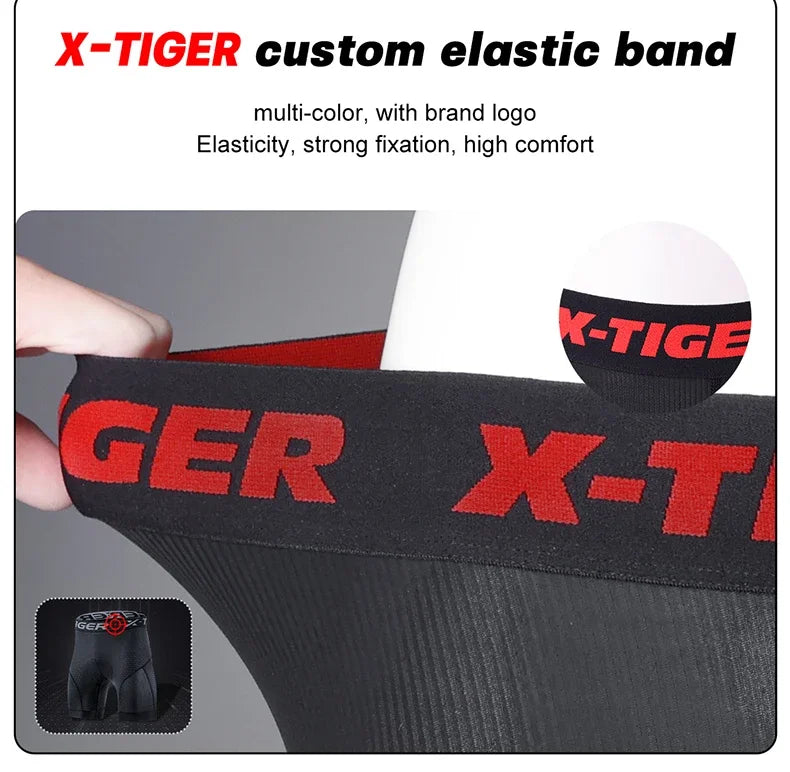 X-TIGER Cycling Underwear Men's Shorts 5D Padded Breathable Sports Riding Bike Bicycle MTB Liner Shorts with Anti-Slip Leg Grips