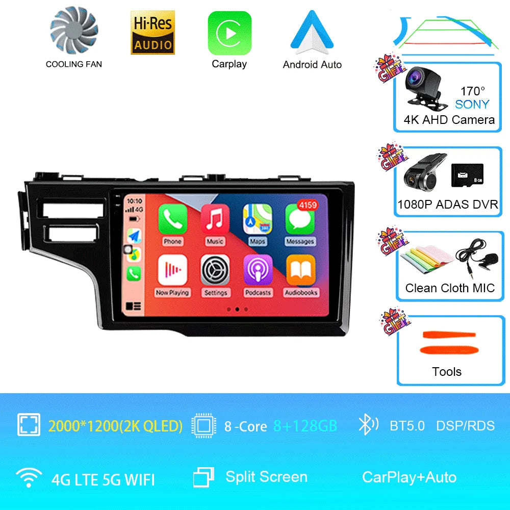 For Honda Fit Jazz 2014 2015 2016 2017 Autoradio GPS Stereo 2din Head Unit Carplay Auto Multimedia Player Car Radio