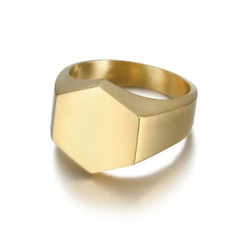 Jiayiqi Men'S Ring Punk Rock 316L Stainless Steel Signet Ring For Men Hip Hop Party Jewelry Male Wedding Gift Custom accept