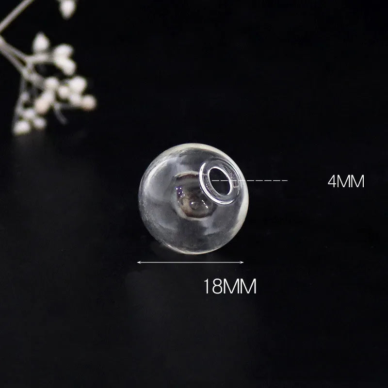 10piece 6-40mm Hollow Glass Ball With One Hole Round Bubble Vial Glass Globe Orbs Jewelry Findings Glass Locket Accessories