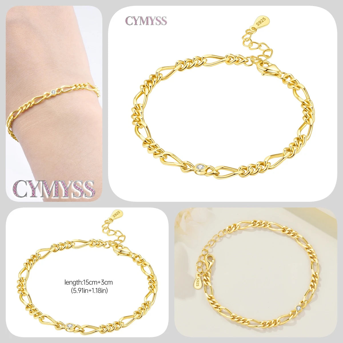 Original 925 Sterling Silver Zirconia Tennis Chain Bracelet for Women Adjustable Gold Color Hot Sale Ideal Birthday Party Gifts