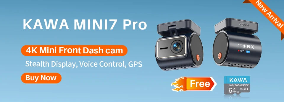 2K Dash Camera For Cars DVR KAWA Dash Cam MINI 3 Video Recorder Emergency Voice Control Night Vision WiFi APP Monitor Dashcam