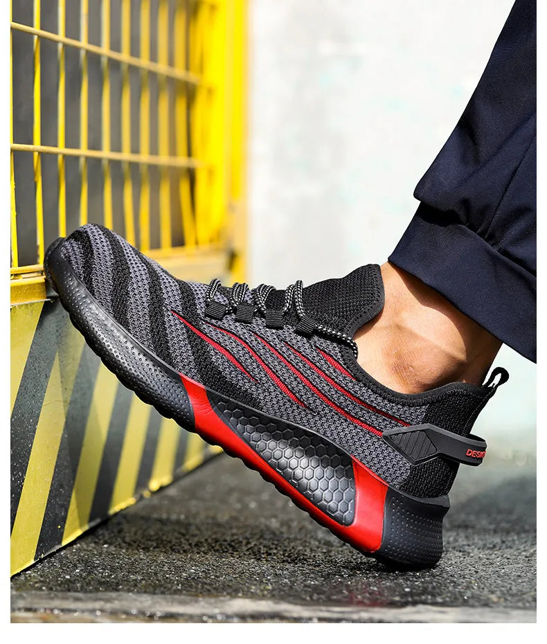 Men Work Safety Shoes Anti-puncture Protective Shoes Men Indestructible Work Shoes Men Boots Lightweight Breathable Safety Boots