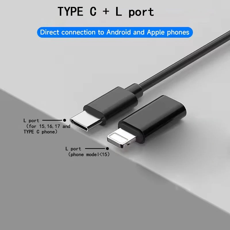 Industrial Endoscope Camera with two port for iOS/Android System HD 960P Inspection Sewer Borescope Camera for Checking Car