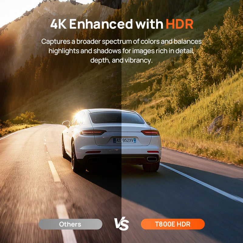 70mai t800e 3-Channel Front 4k + rear 1080p + interior 1080p HDR supercapacitor 24H parking GPS WiFi 6 70mai t800e voice control