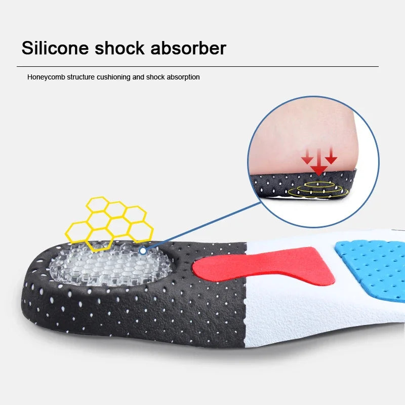 1Pair Orthopedic Insoles Memory Foam Cushion Gel Insole Silicone Arch Support Pads Sport Shoe Pad Soft Running Insert