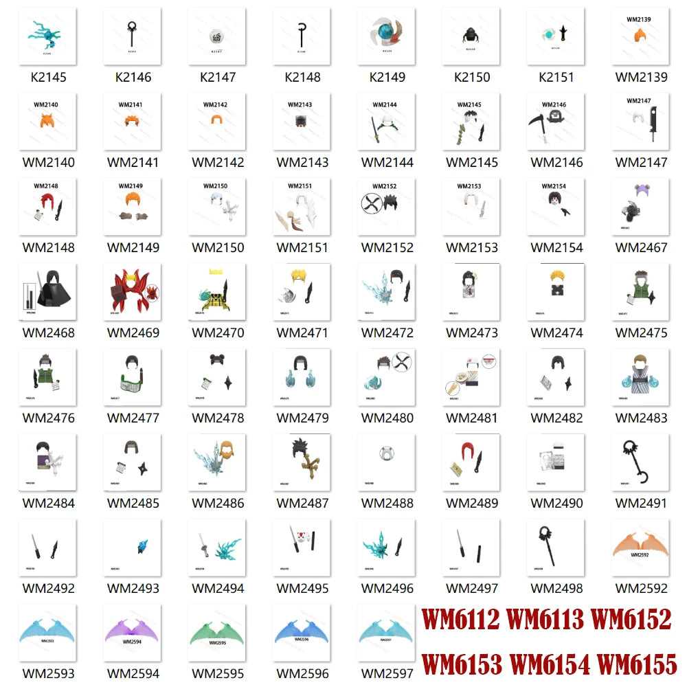 WM6155 Anime Building Blocks Set - Educational STEM Toys for Kids, Christmas Birthday Gift for Boys Girls WM6112 WM6113 WM6152