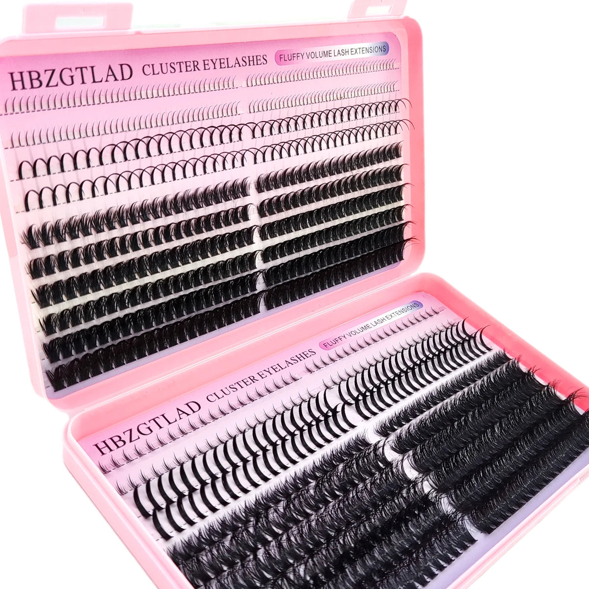 HBZGTLAD Black and Brown Eyelash Clusters 60D-160D Bottom+Spike Clusters Cute Manga Flash Clusters Extended Edition with Spike E