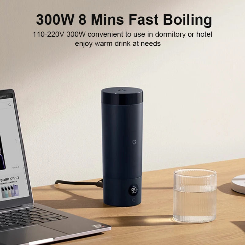 XIAOMI Mijia Portable Electric Kettle 2, 350ml Travel Water Boiler & Insulate Cup 2 in 1, 6 Temperature, 300W for Hotel Dorm
