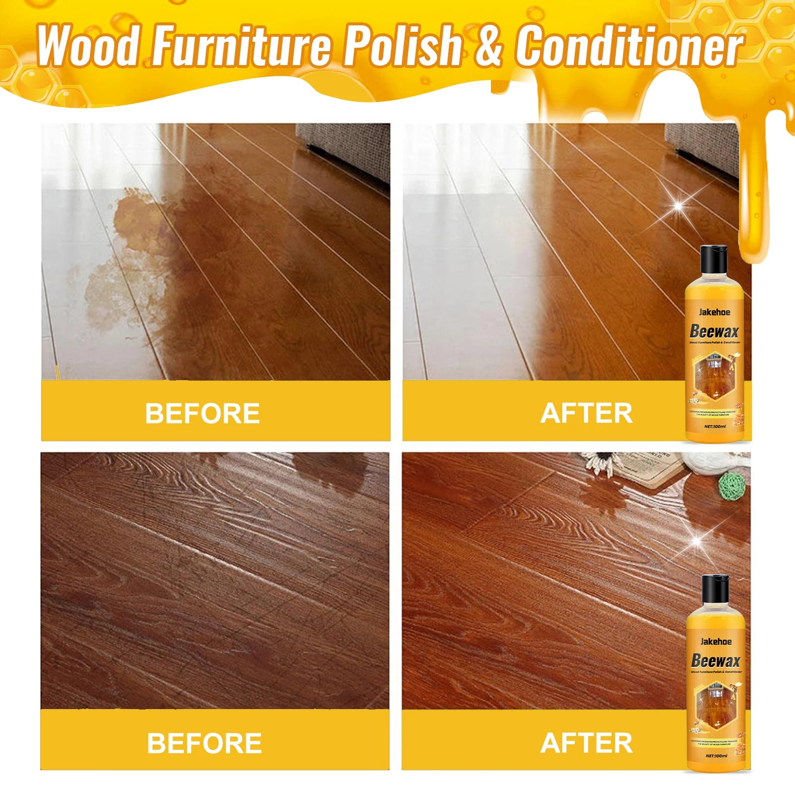 Floor Cleaner; Home Wooden Floor Protection Cleaning Maintenance Wax for Decontamination and Dust Prevention, Polishing and