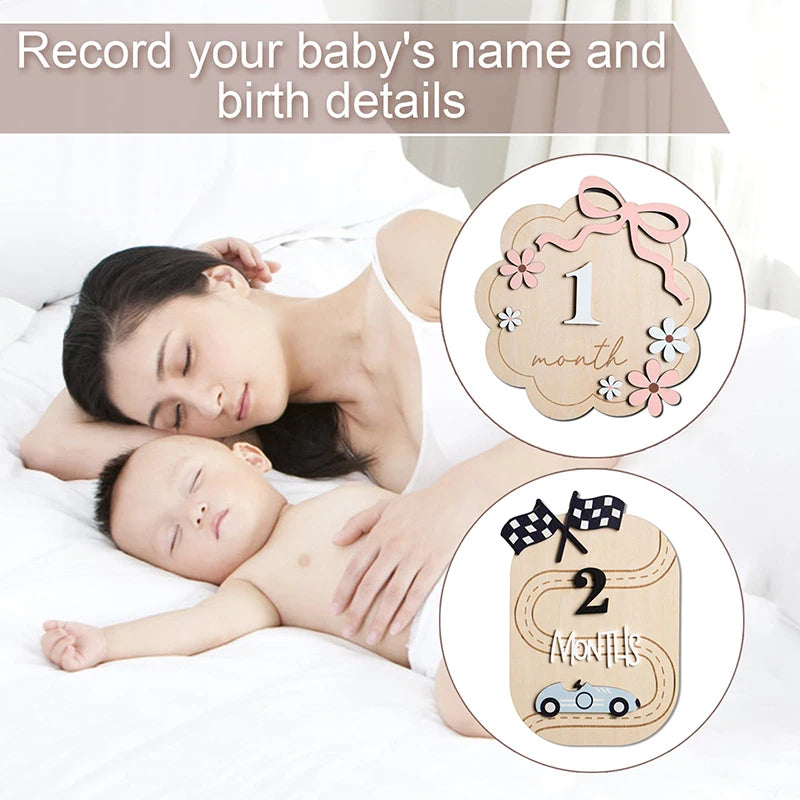 Baby Announcement Sign, Wooden Hello World Newborn Welcome Sign Name Plaque Personalized Birth Announcement Board