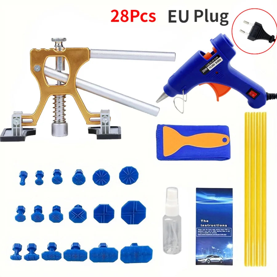 PWSAuto Body Dent Repair Kit Car Dent Puller With Golden Dent Puller For Auto Body Dent Removal Minor Dent And Deep Dent Removal