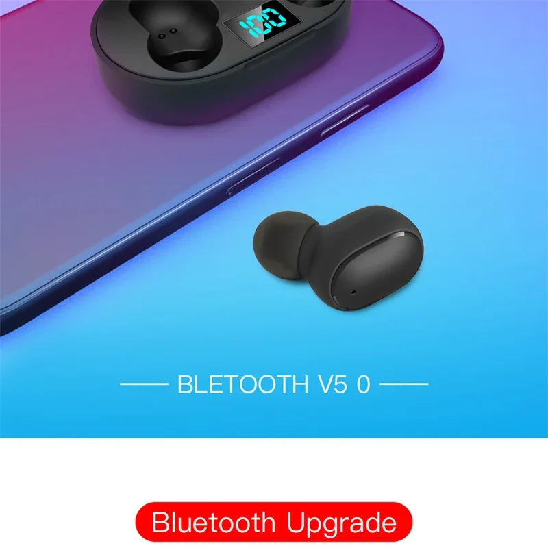 Digital Display Bluetooth Earphones with Mic TWS E6S Wireless Bluetooth Headset Noise Cancelling Headset for Xiaomi Huawei Oppo