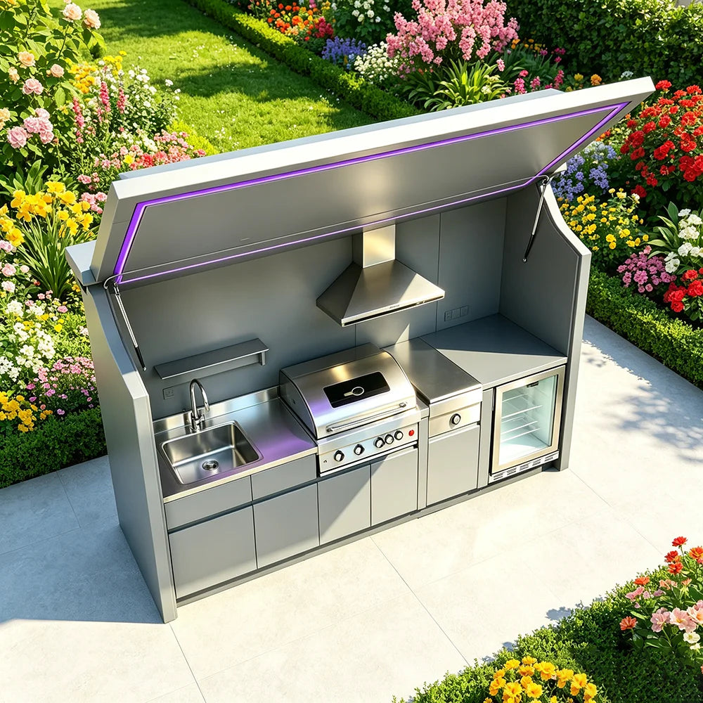Full Equipped Outdoor Kitchen Bundle, Complete Cooking Set & Premium Non Stick Cookware,Sturdy &Functional for Outdoor Scenarios