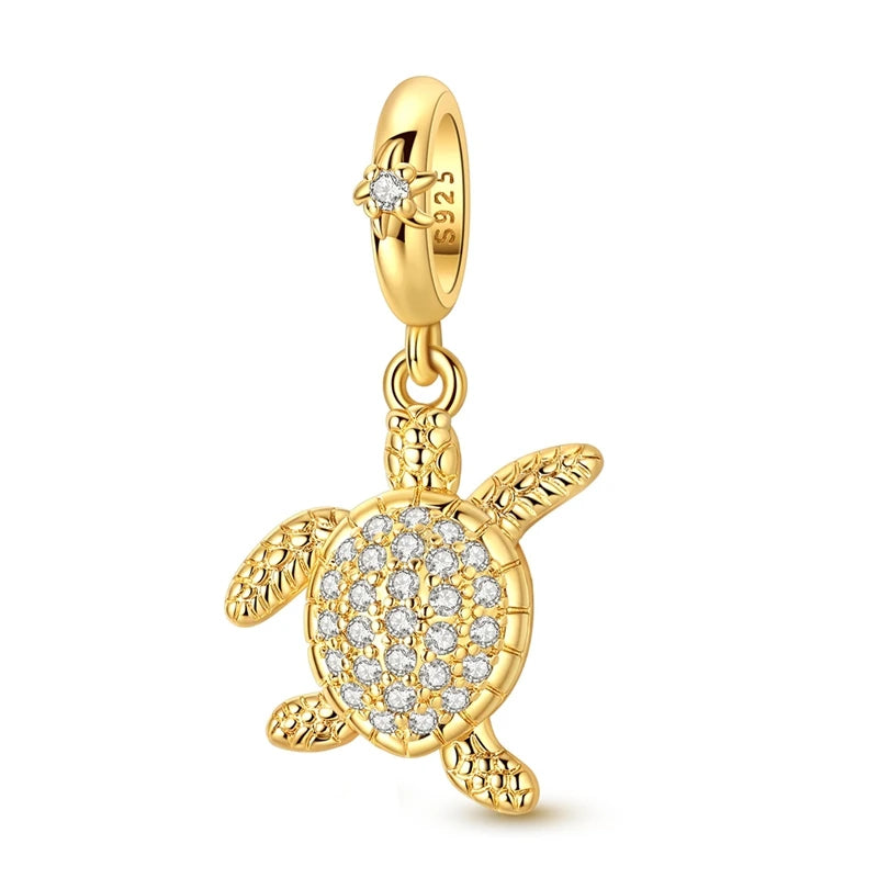 Hot Sales 925 Sterling Silver Golden Series Charms Beads Cross Devil's Eye Bow Charms Pendant Fit Original Bracelet DIY Jewelry