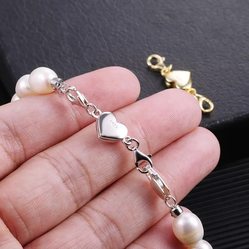 1pc Heart Magnetic Jewelry Connector Clasp Magnetic Necklace Clasp and Closure Double Chain Necklace Lobster Clasp