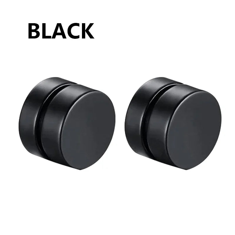 1 Pairs 6MM Stainless Steel Magnetic Stud Earrings for Men Women Non-Piercing Clip on Stud Earrings Set Non Piercing Jewelry