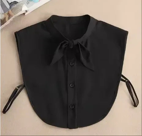 Fashion 2025 Front Tie White Fake Collar for Women Stand Detachable Collar Fake Girls Vintage Lace Ladies False Blouse Collar