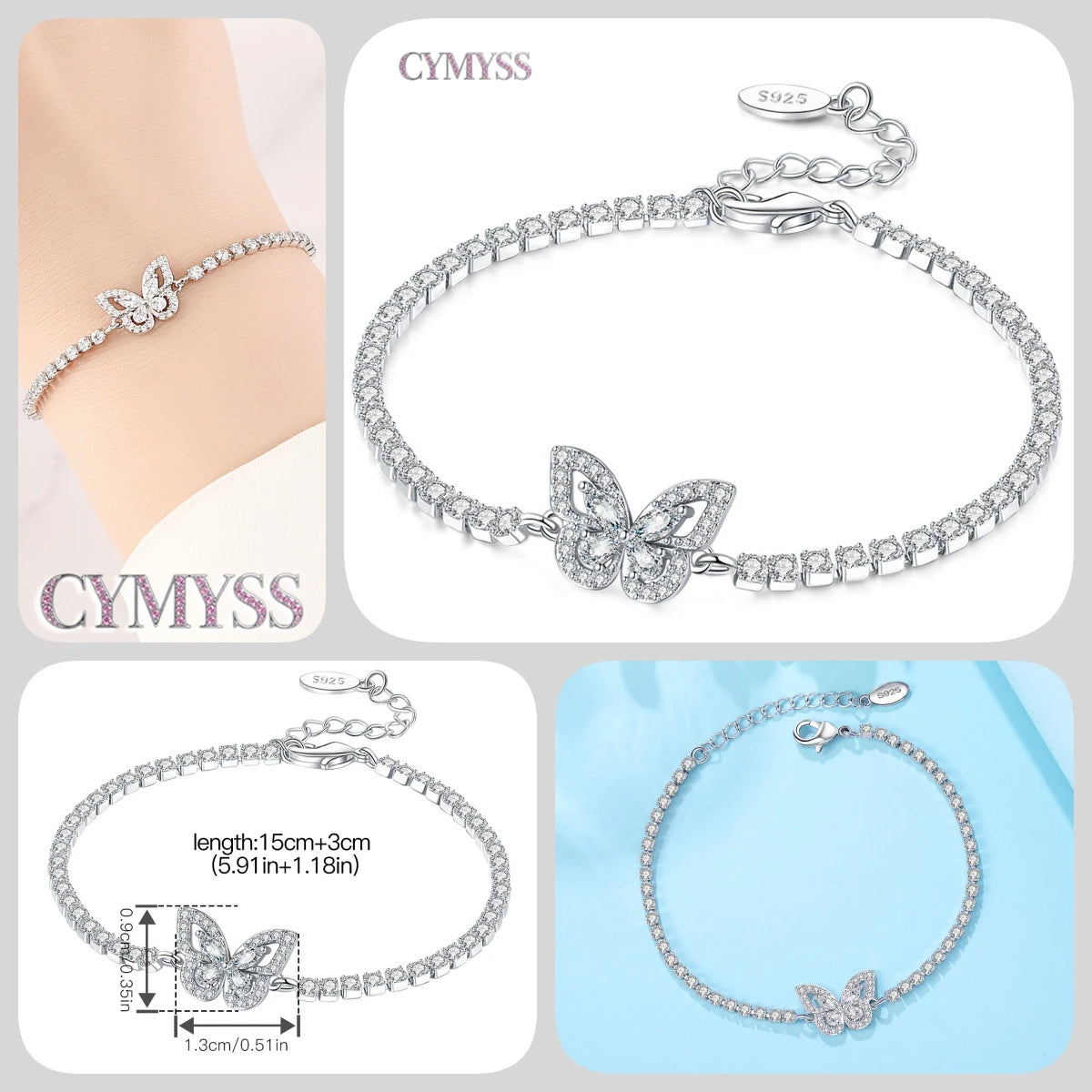 Original 925 Sterling Silver Zirconia Tennis Chain Bracelet for Women Adjustable Gold Color Hot Sale Ideal Birthday Party Gifts