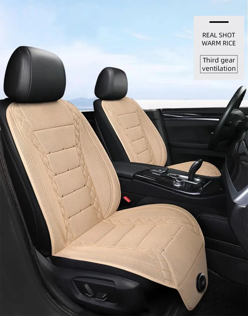 Universal Car Summer Cool Air Seat Cushion 12V/24V USB Charging Breathable Car Seat Cover With Fan Multi-color 3-SpeedAdjustment