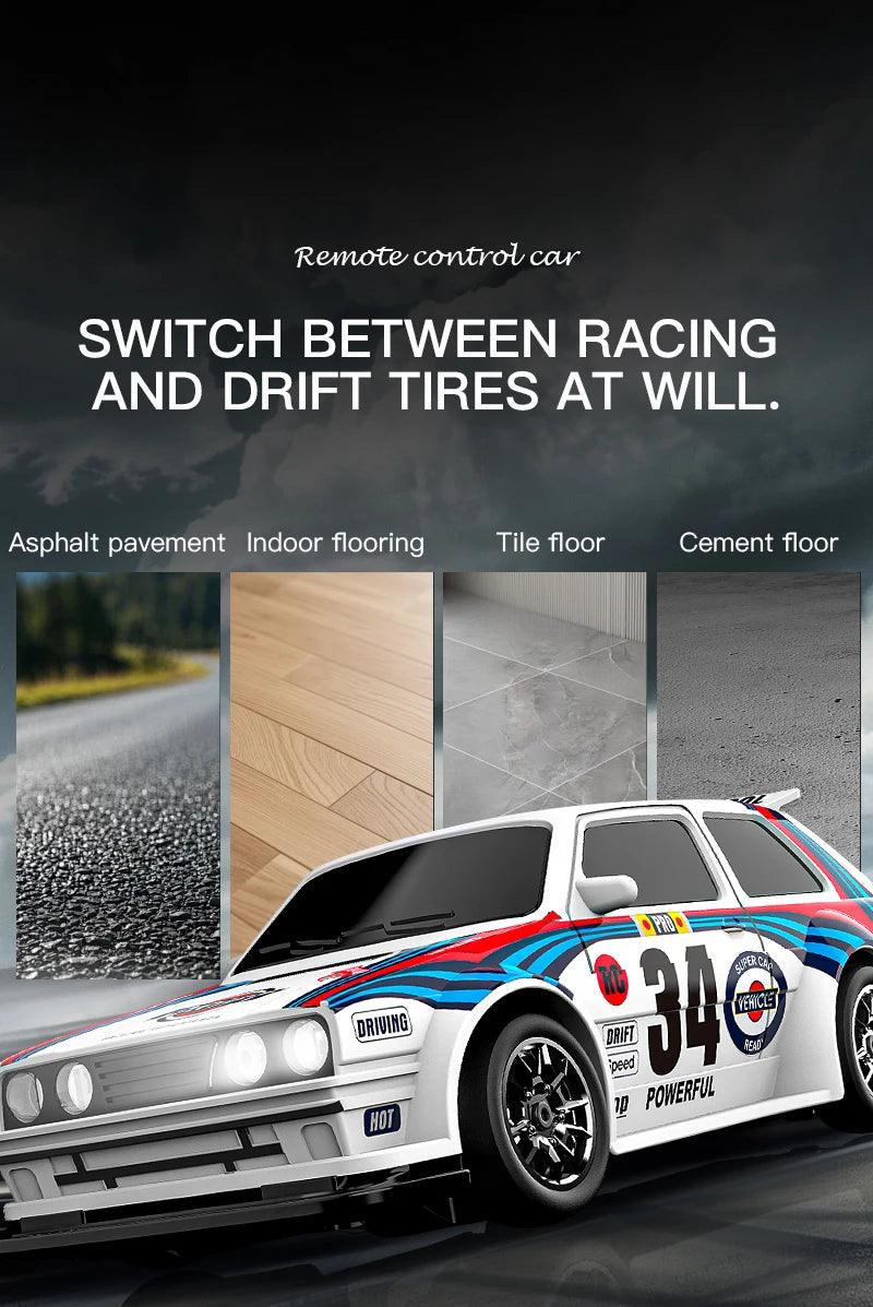 4WD RC Drift Car 1:43 Remote Control Cars Truck 4x4 Racing Drifting 2.4G Radio Mini Vehicle Model Toy Gift for Adults Kids Boys