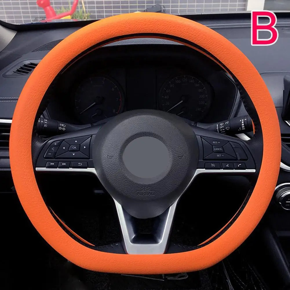 19 Color Car Silicone Steering Wheel Cover For Summer Fashion Sweat Absorbent Non-slip Handle Cover General DIY Parts