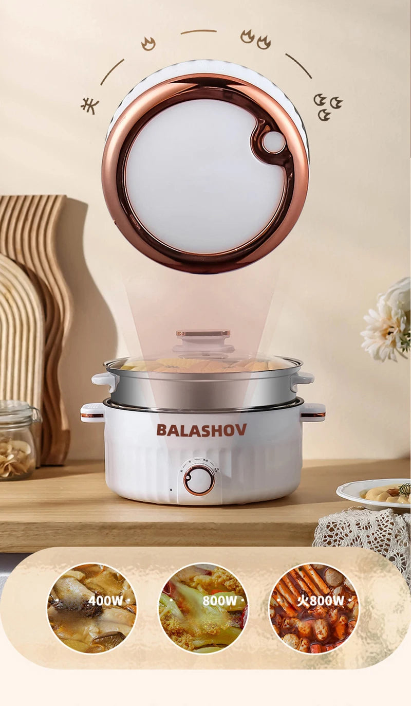 1.5L/3L Portable Electric Rice Cooker Multifunctional Double Layer Pan Non-stick Cookware for Kitchen and Home Appliance