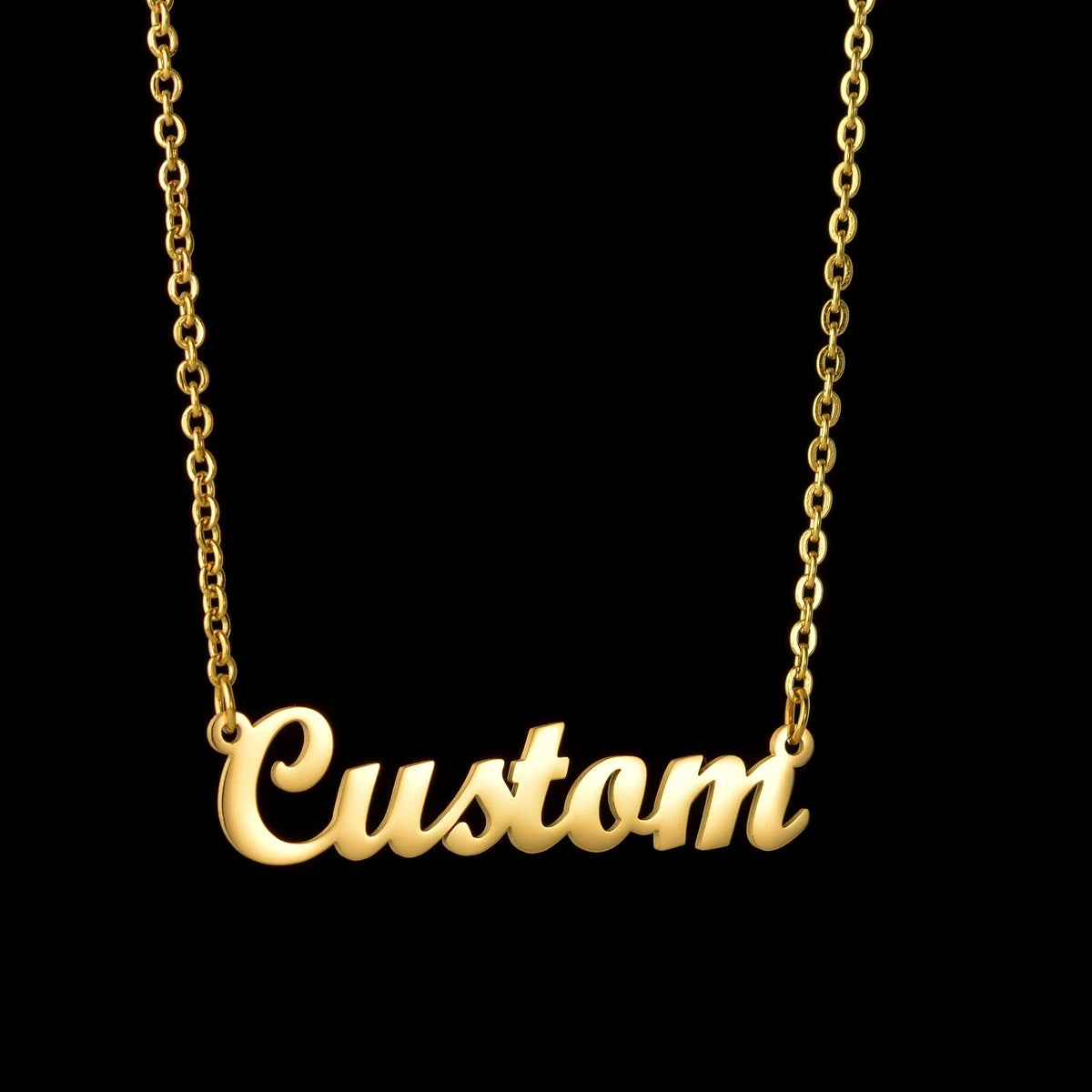 Atoztide Personalized Custom Name Necklaces for Women Stainless Steel Wave Chain Collares Pendant Mother Kids Jewelry Gift