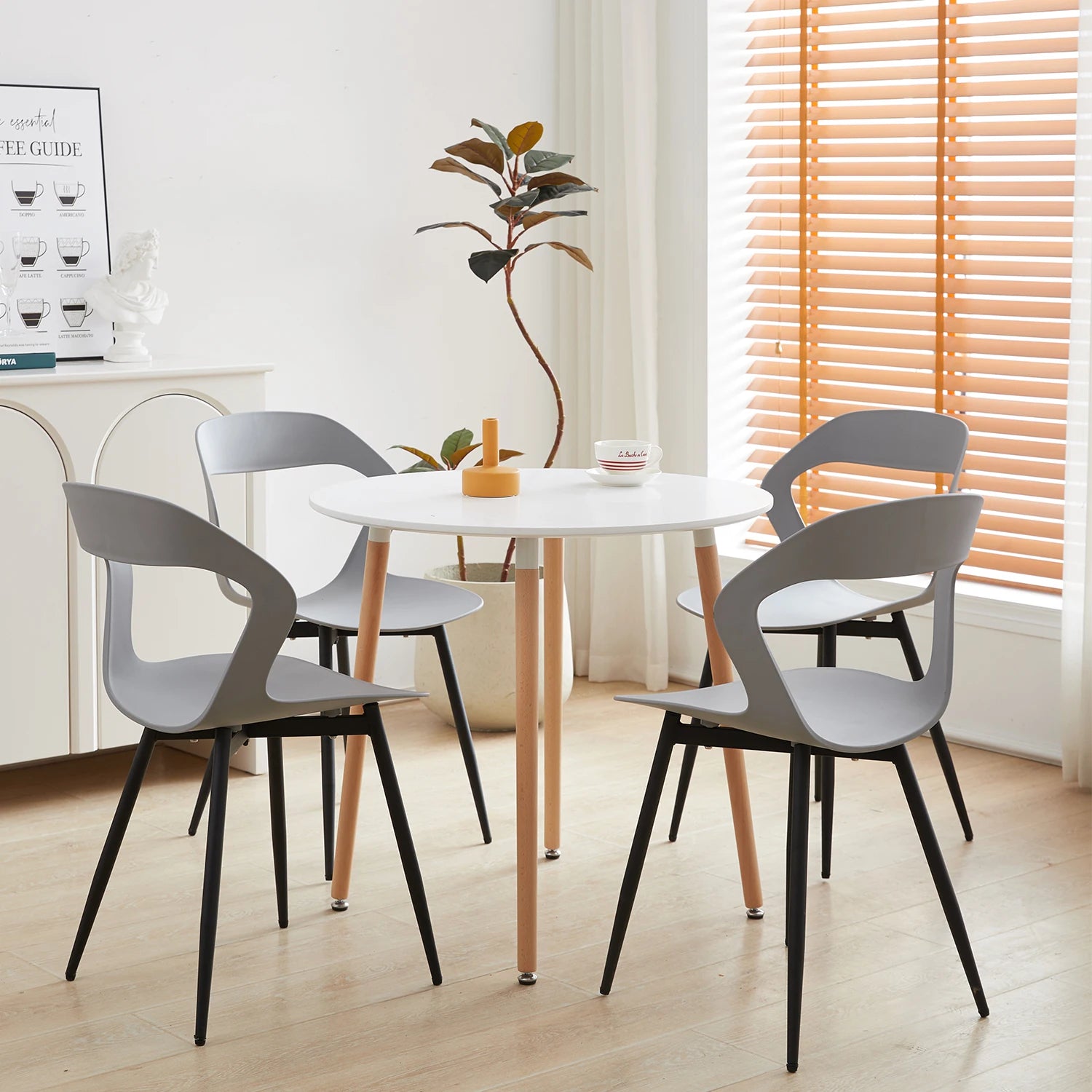 Set of 4 / 6 Scandinavia Dining Chairs for Dining Room Furniture Chair Nordic Designer Creative Household Backrest Chair