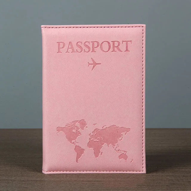 Lover The World Map Passport Cover Hot Stamping Simple Plane Women Men Travel Passport  Case Holder Fashion Wedding Gift