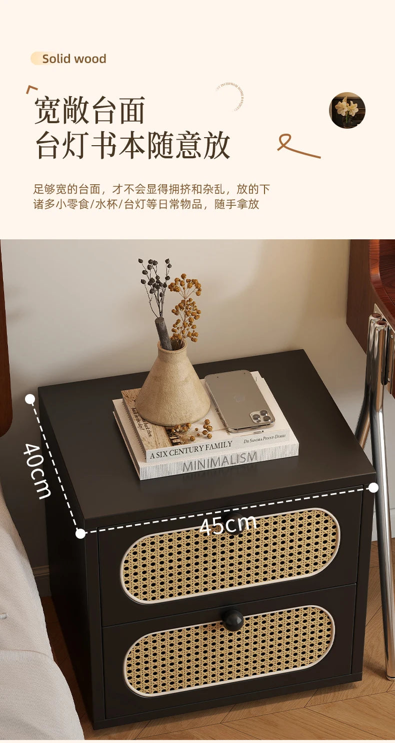 Bedroom Vintage Nightstands Rattan Wooden Design With Drawers Nightstands Minimalist Luxury Mesa De Cabeceira Unique Furniture