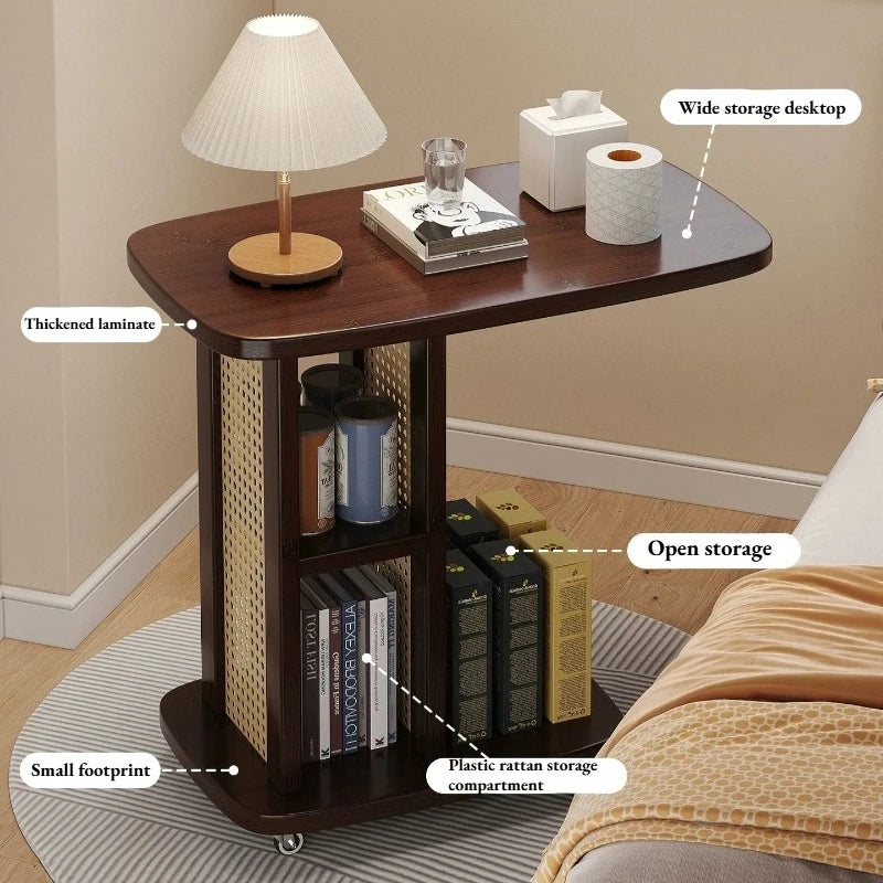 Office Desks Wooden Side Table Floor Side Tall Sofa Coffee Table Study Retro Table Basse Salon Furniture For Living Room