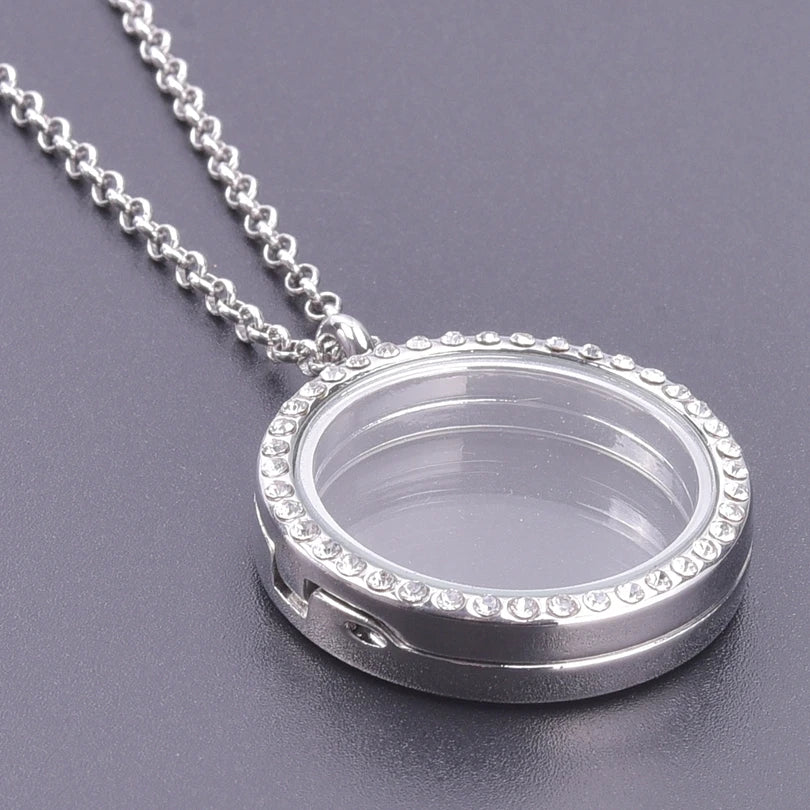 1Pc Trendy Sweet Love Glass Reliquary Photo Locket Pendant Necklaces Goth Heart Cremation Ashes Urn Relicario Collares Jewelry