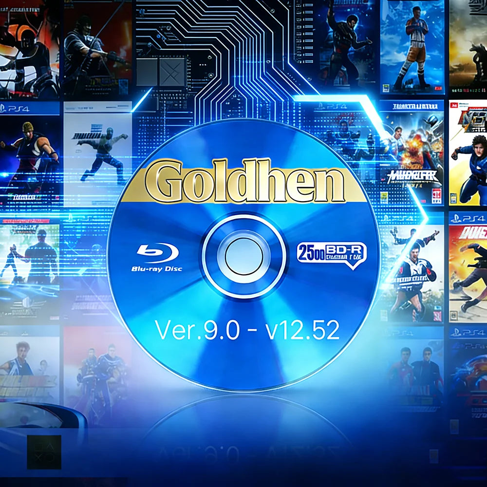 GoldHEN for PS4 Jailbreak Disc V9.0-12.52 Collector’s Edition CD 1-Click Boot Tool Supports FW 9.0–13.52 Homebrew Backup Loader