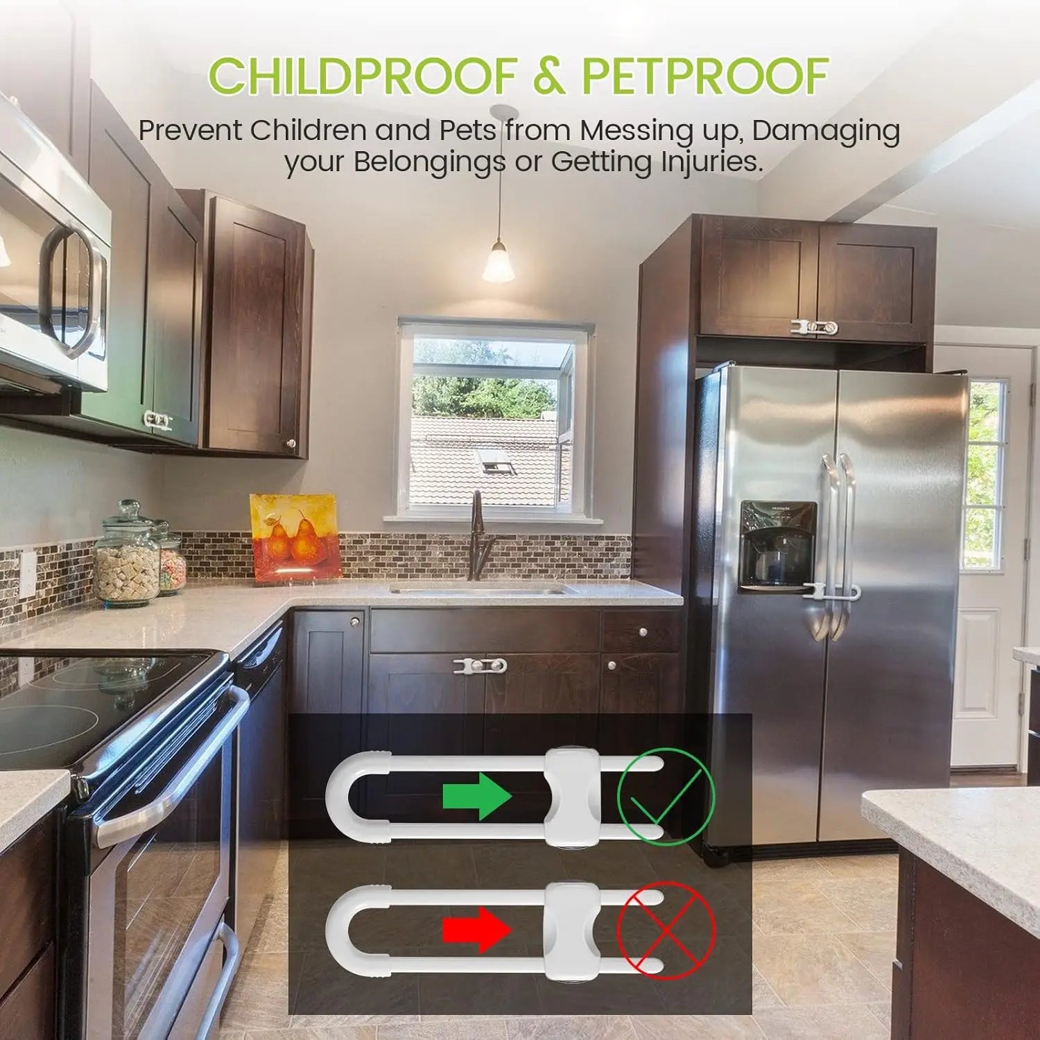 U-Shaped Proofing Drawers Safety Child Locks Adjustable