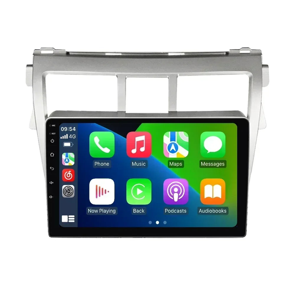 Wireless for CarPlay Android Auto Car Radio for Toyota VIOS Yaris 2007-2012 Video Multimedia Player GPS Stereo Head Unit BT WiFi