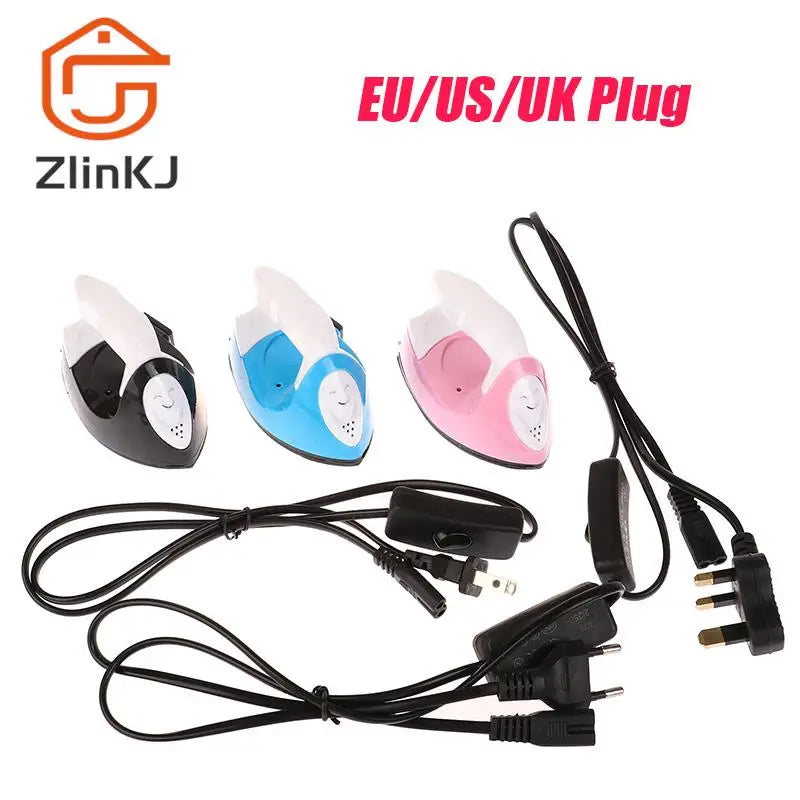 1PC EU/US/UK Plug Mini Craft Iron Electric Iron Portable Handy Heat Press Diy Small Iron For Ironing Clothes Laundry Appliances