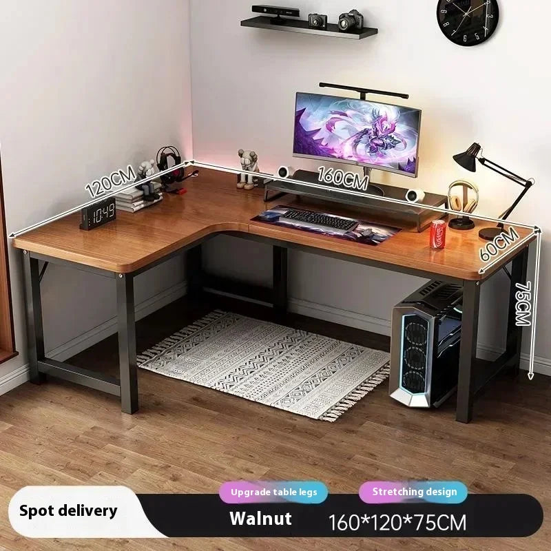 47 in Computer Desk with Drawer, Storage Cabinet Shelve, L Shape Home Office Reversible Study Table, Wood Executive Writing Desk