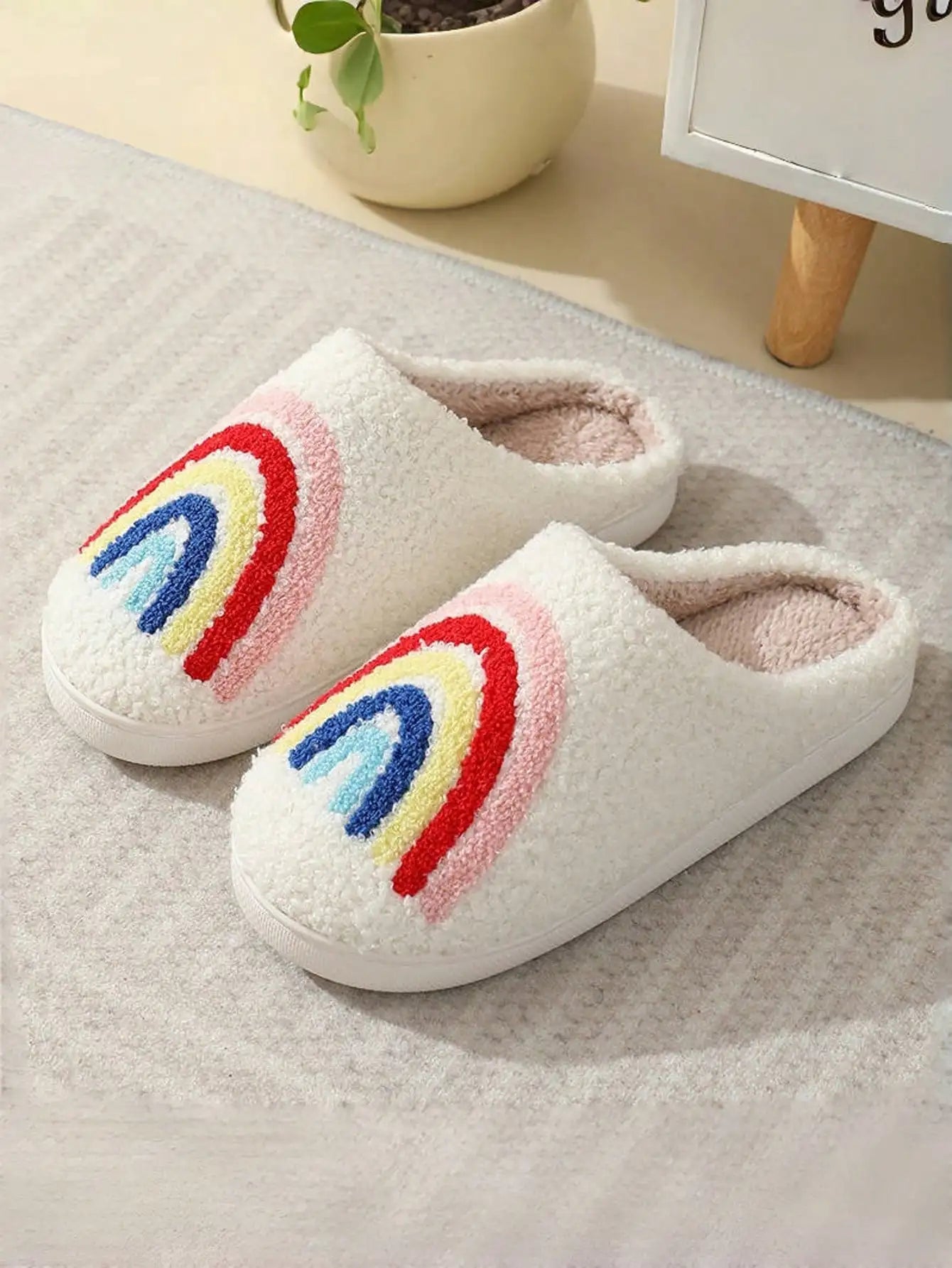 Kids Cotton-padded Shoes Autumn and Winter, Wool Lining, Thickened Cotton Slippers, Indoor Soft Sole, Colorful, Warm Comfortable