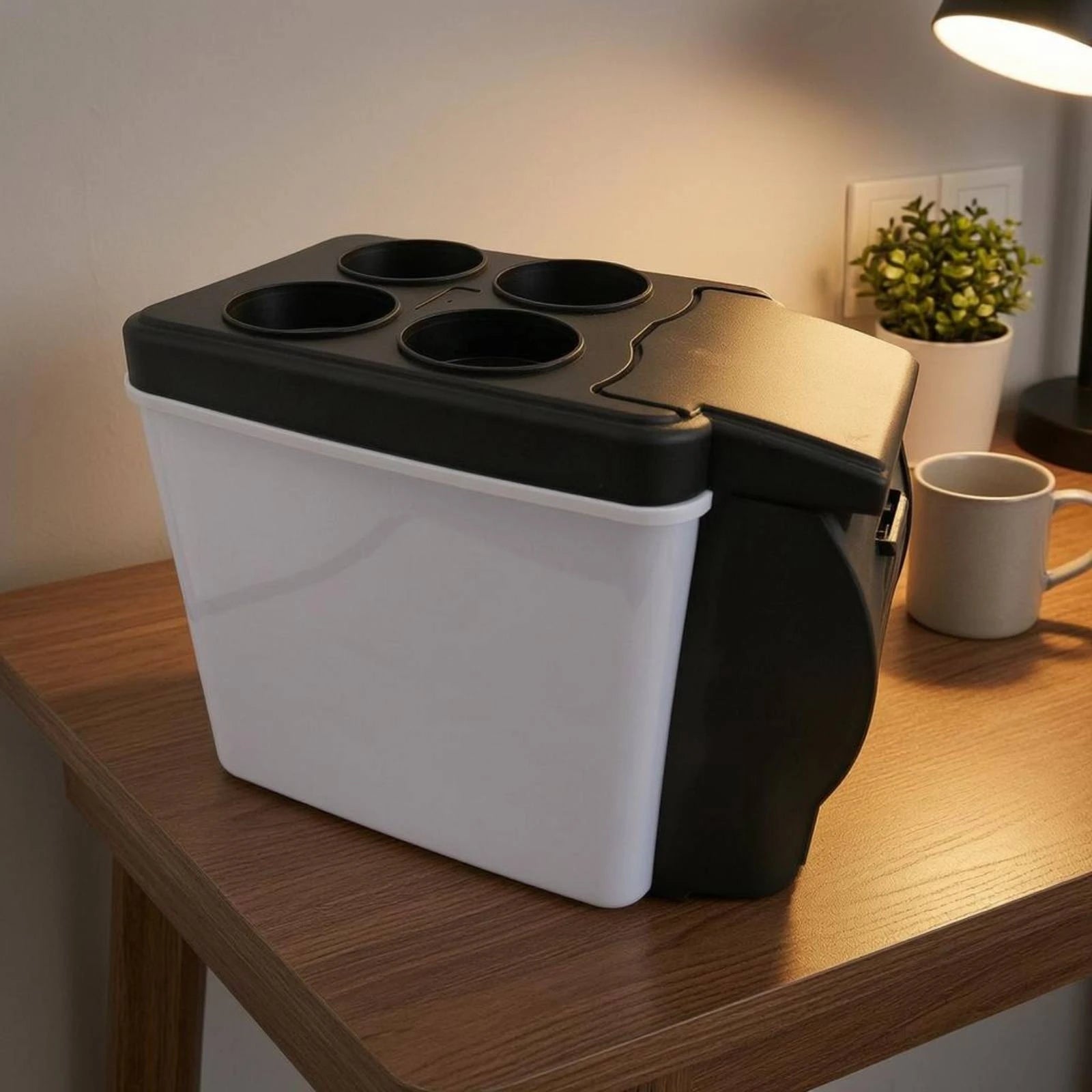 Thermoelectric Car Fridge Cool and Warm Portable Electric Cooler 12 Volt Cooler Cup Holders Portable Refrigerator Compact