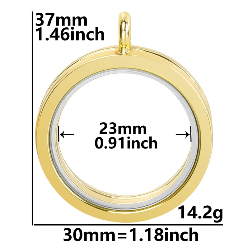 1Pc Punk Heart Round Memory Reliquary Photo Medaillon Pendant Glass Geometric Cremation Ashes Floating Locket кулон Jewelry