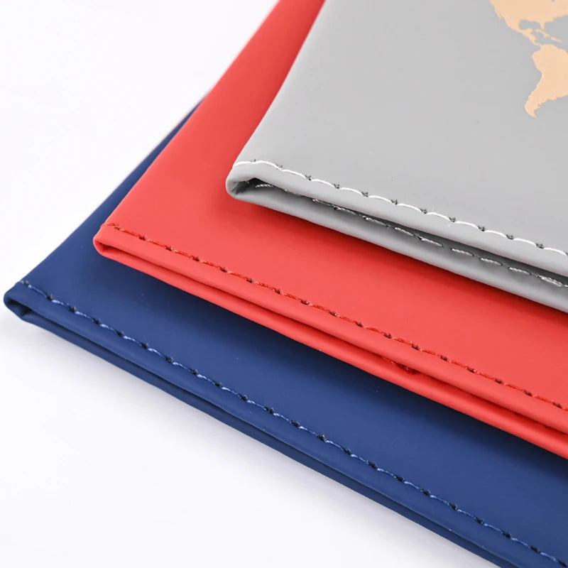 Fashion Passport Protective Cover World Pattern Travel Passport Holder Wallet Gift PU Leather Card Case Cover Unisex Storage Bag