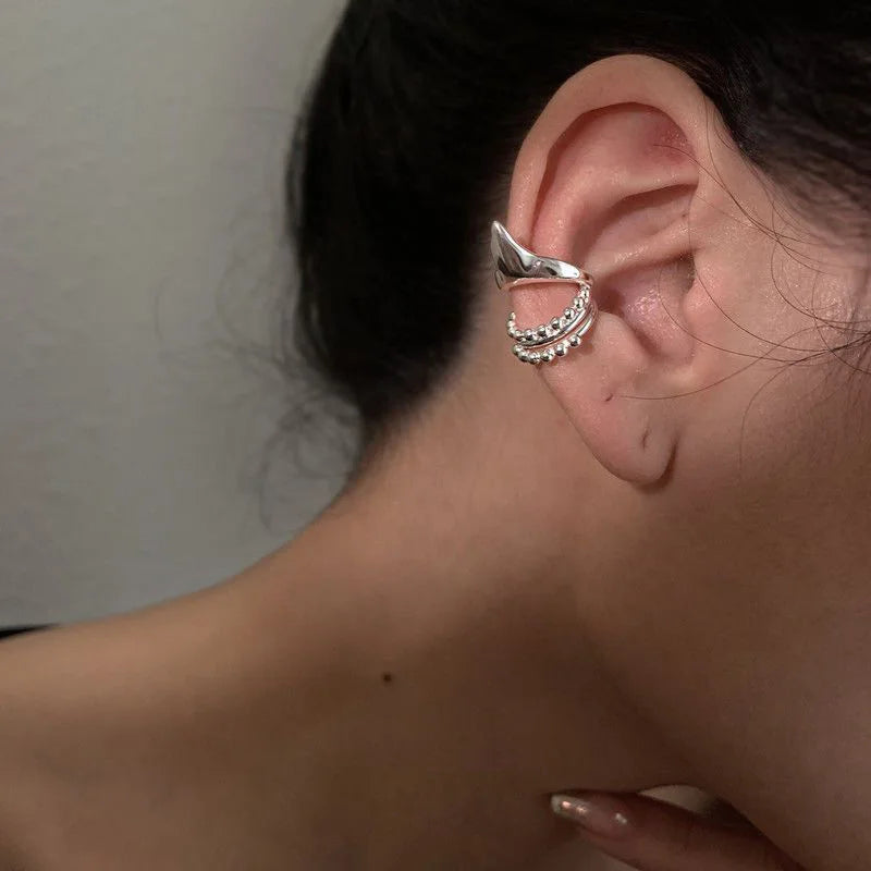 Elf Ear Clip Long Chain Tassel Clips Earrings for Women Geometric Ear Cuff No Piecing Earring Personality Jewelry Accessories