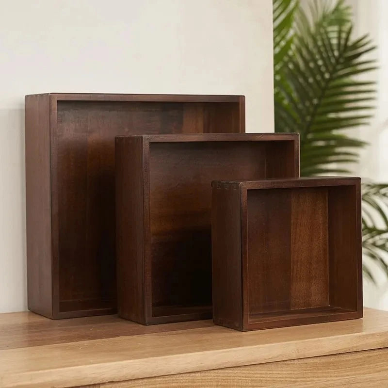 Black Walnut Wood Storage Box Hand Carved Bedroom Jewelry Organizer Modern Desktop Cosmetic Container European Home Decoration