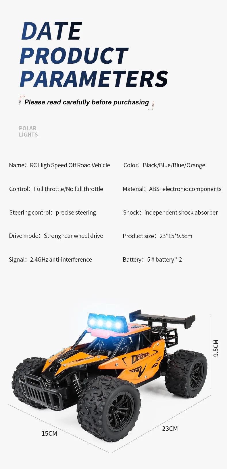 Remote Control Car RC Drift Racing 1:16 Vehicle Off Road Alloy 2.4G Radio High-Speed Trucks With LED Light Climbing Gift Kid Toy