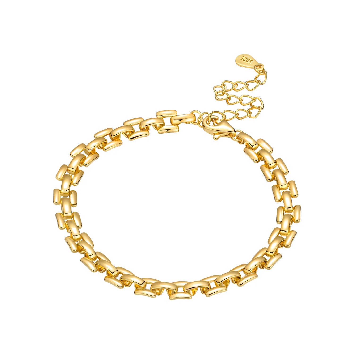 Original 925 Sterling Silver Zirconia Tennis Chain Bracelet for Women Adjustable Gold Color Hot Sale Ideal Birthday Party Gifts