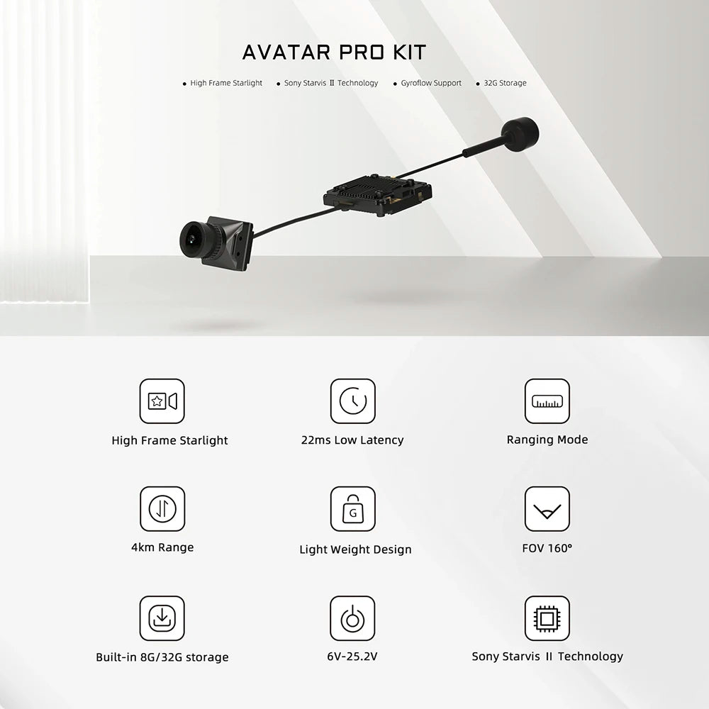 CADDX Walksnail Avatar HD Pro Kit HD Kit V2 With Gyroflow 8G/32G Camera for FPV DJI
