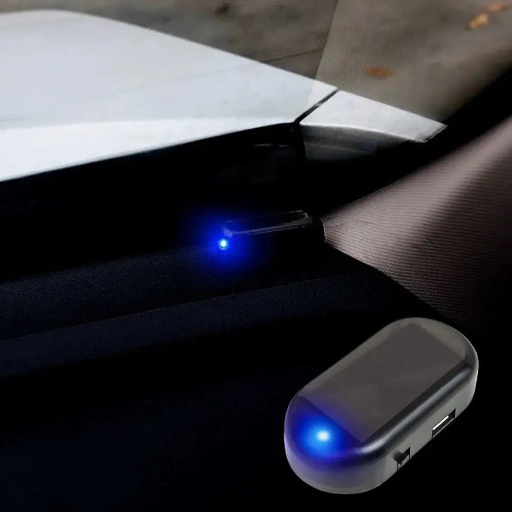 1Pcs Solar Powered Car Fake Security Light Simulated Dummy Alarm Wireless LED Flashing Lamp Anti Theft Warning Caution Light