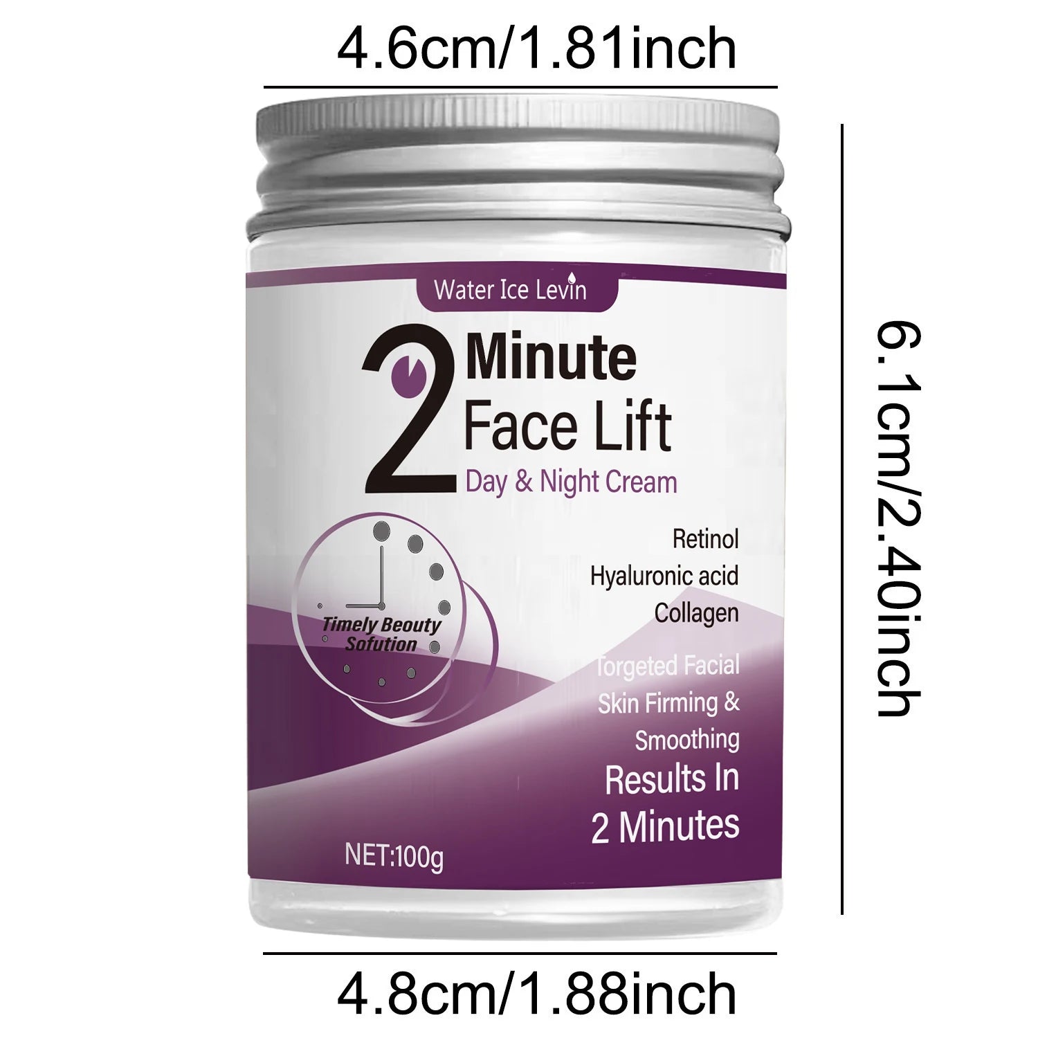 2-Minute Facial Lift Day & Night Cream with Retinol, Hyaluronic Acid & Collagen - Moisturizing Lotion Suitable for All Light Skin Tones, Fragrance-Free, Absorbs in 2 Minutes