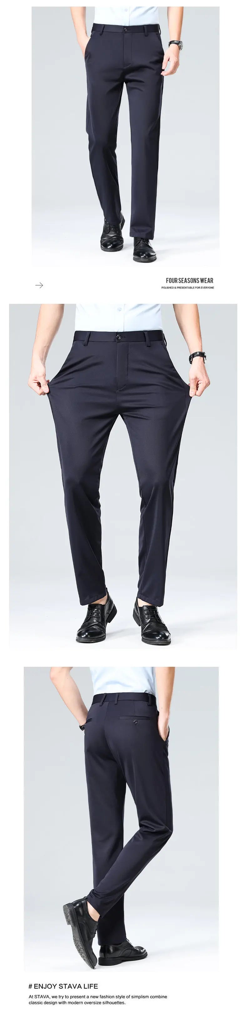 Four-Way Stretch Business Casual Pants for Men, Spring/Autumn Dress Pants, Men's Trousers, Formal Pants, Casual Elastic Dress Pa